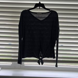 Navy blue sweater with tie